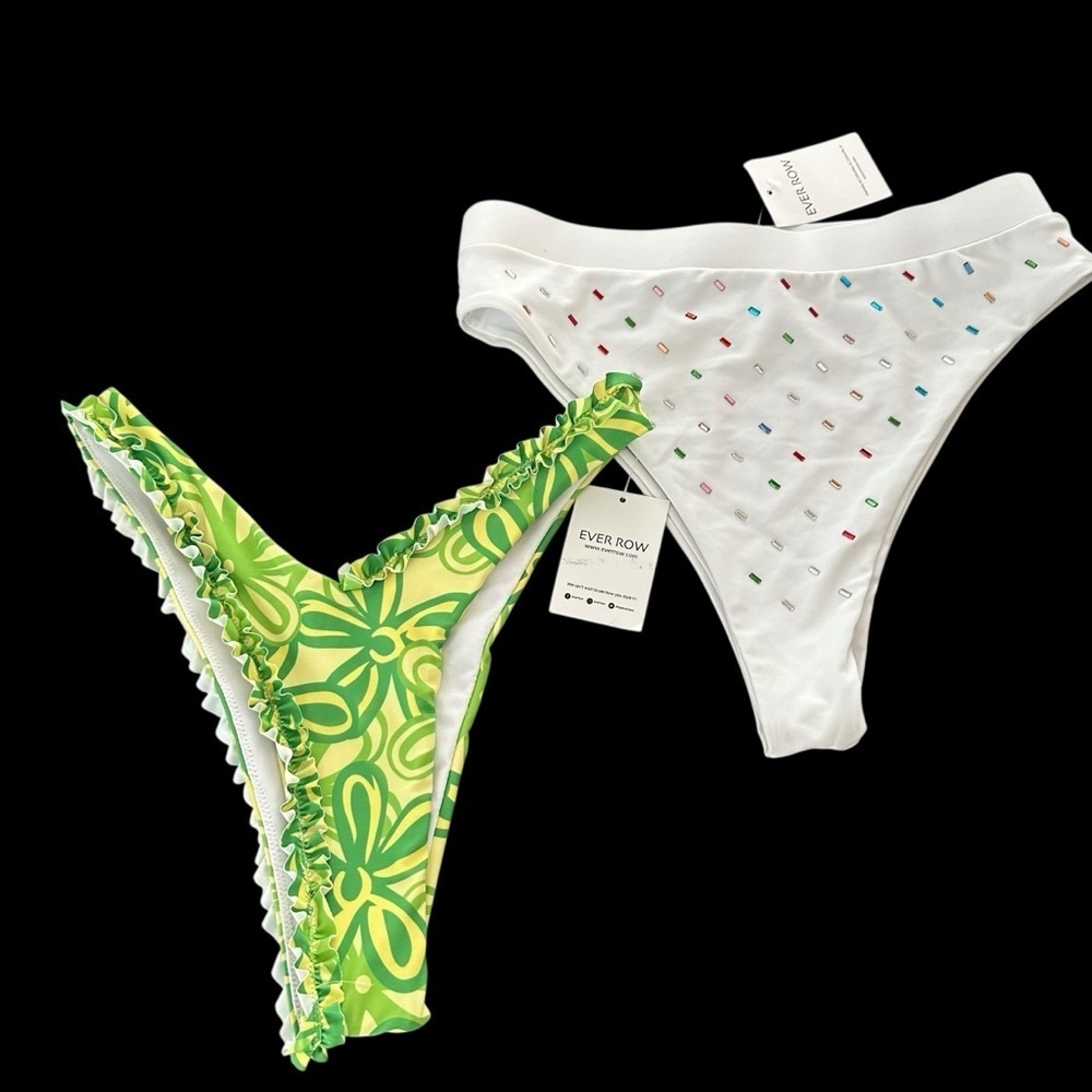 NWT Ever Row Boutique Large Bundle of 2 Bikini Bottoms Swimwear‎ Swimsuits New
